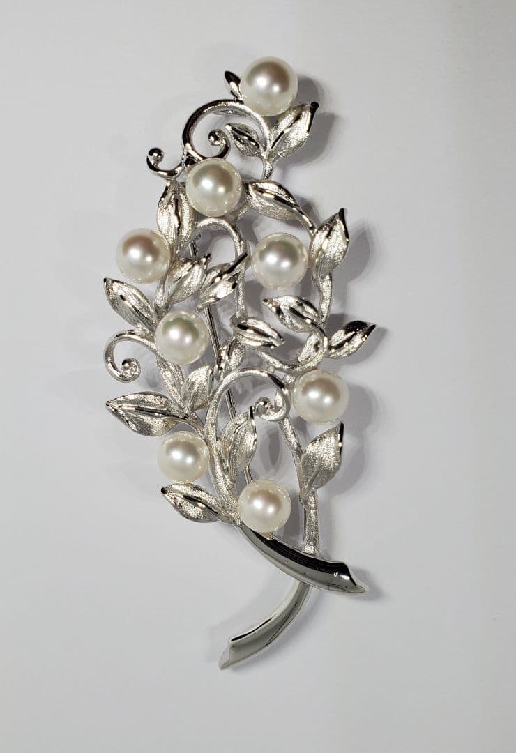 あこや真珠　本真珠　シルバー　ブローチ　パール　ジュエリー