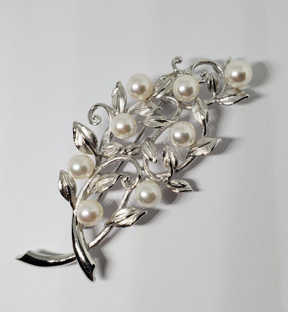 あこや真珠　本真珠　シルバー　ブローチ　パール　ジュエリー