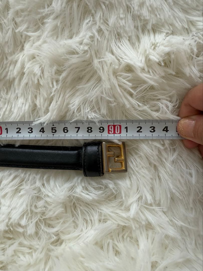 フェンディ FENDI ベルト レザー ズッカ ロゴ バックル ゴールド金具❣️黒