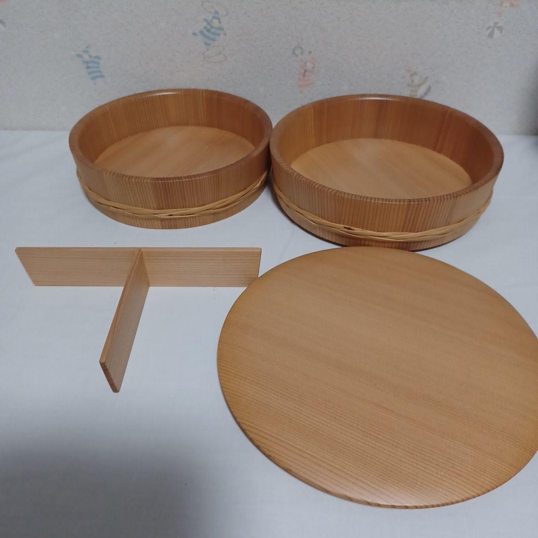 大館天然秋田杉、二段重 仕切り付き