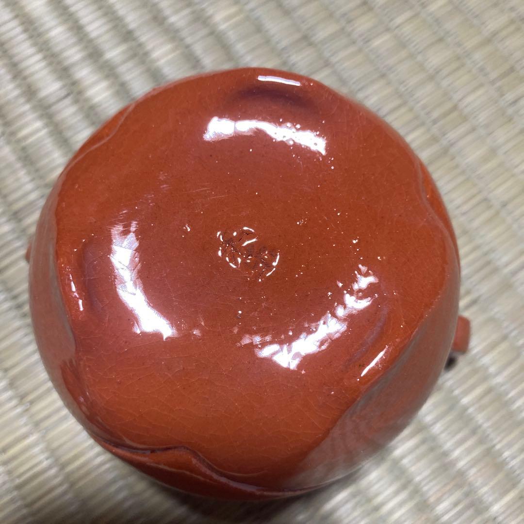 茶道具　楽焼　和楽　赤　三具足