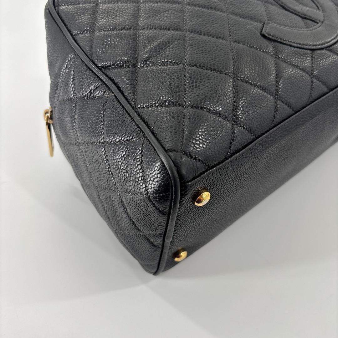 超極美品 シャネル マトラッセ キャビアスキン ココ ミニ ボストンバッグ