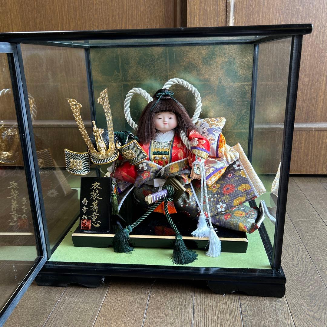 五月人形　ガラスケース入り
