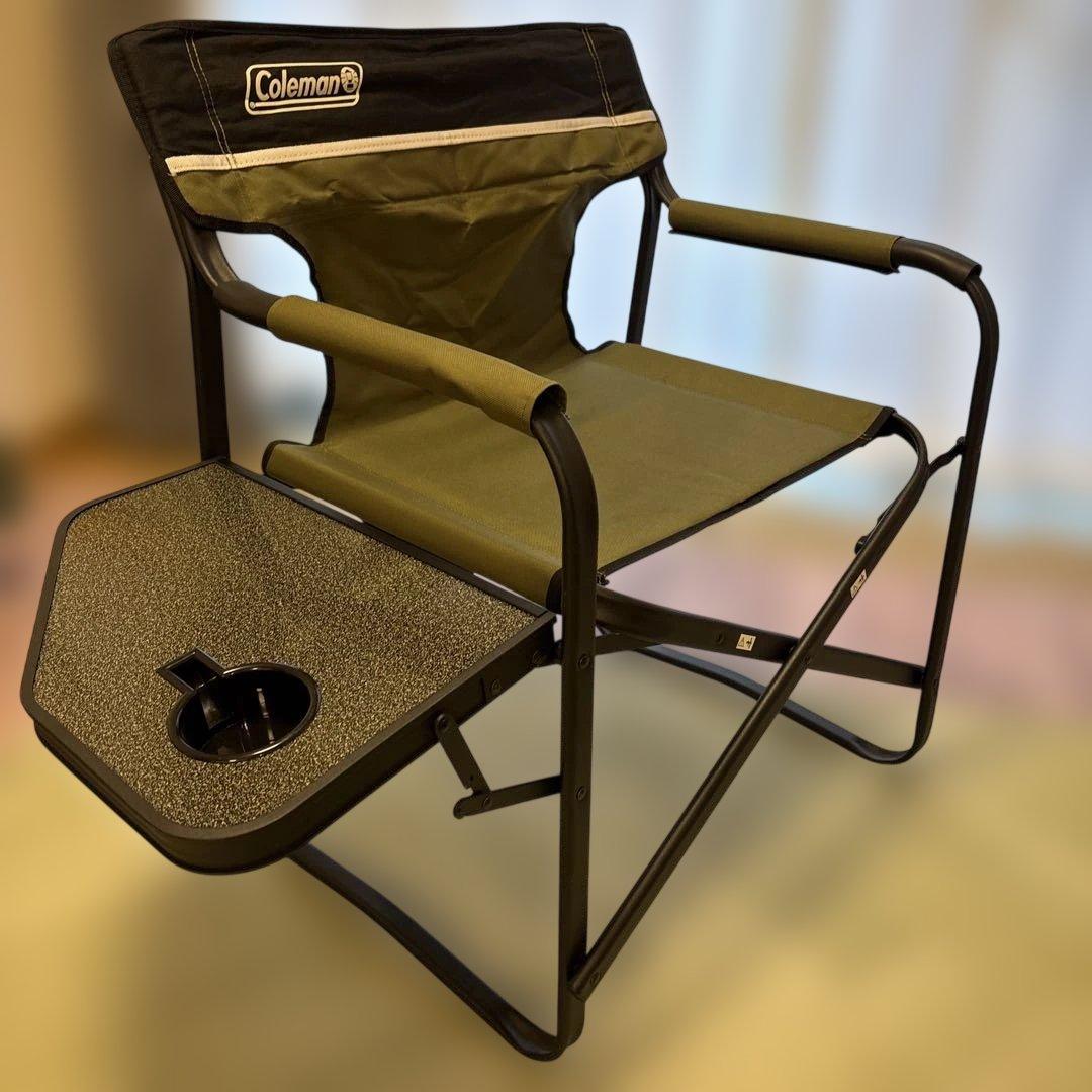 コールマン Coleman サイドテーブル付デッキチェア オリーブ 2脚セット