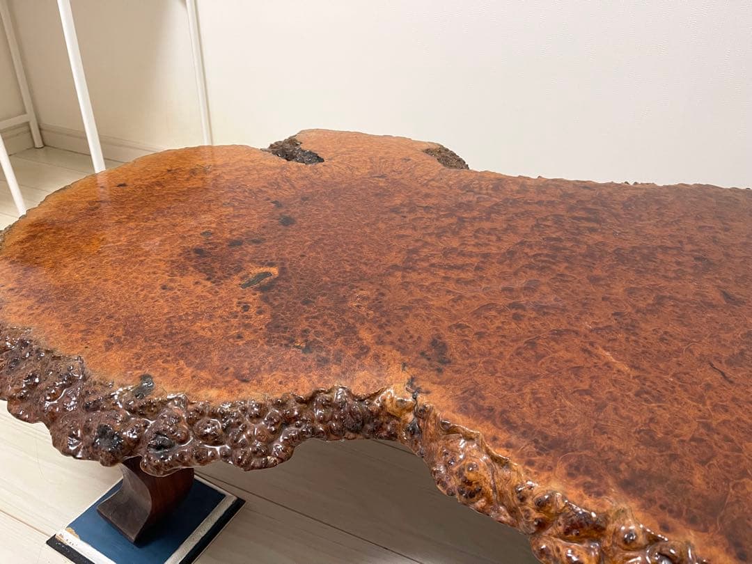 花梨 一枚板 テーブル 座卓 天然木 瘤 瘤杢 アンティーク