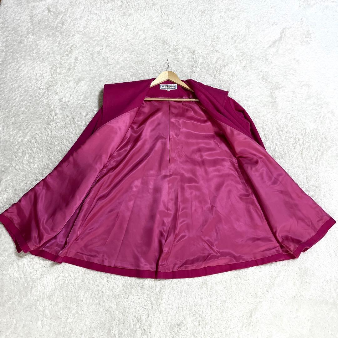超希少✨イヴサンローラン YSL ウールコート フーデッドコート ピンク M
