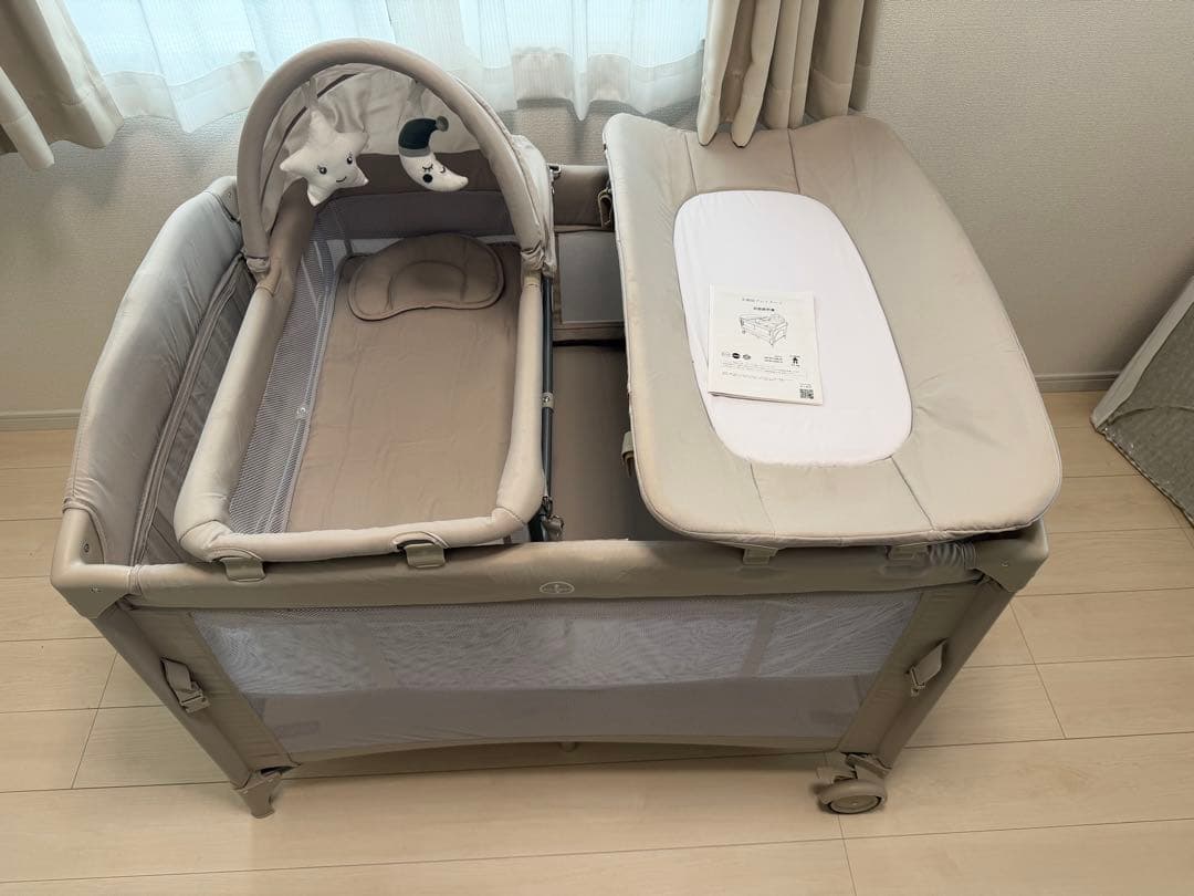 多機能ベビーサークル ベージュ 折りたたみ式