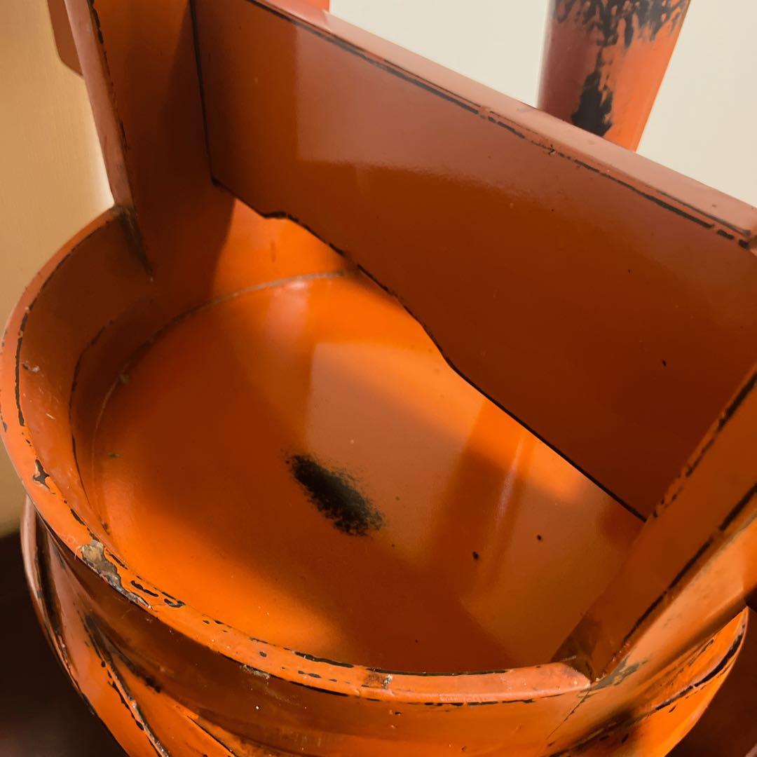 【アンティーク】角樽 縁起物 朱塗り 天然木 古道具 正月飾り 伝統工芸