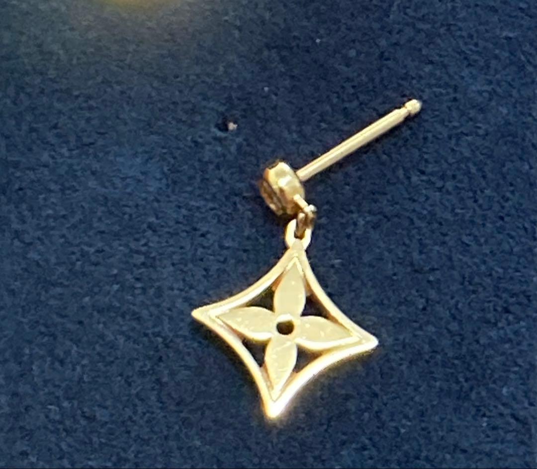 ルイヴィトンモノグラムイディールシングルピアス18金イエローゴールドダイヤモンド