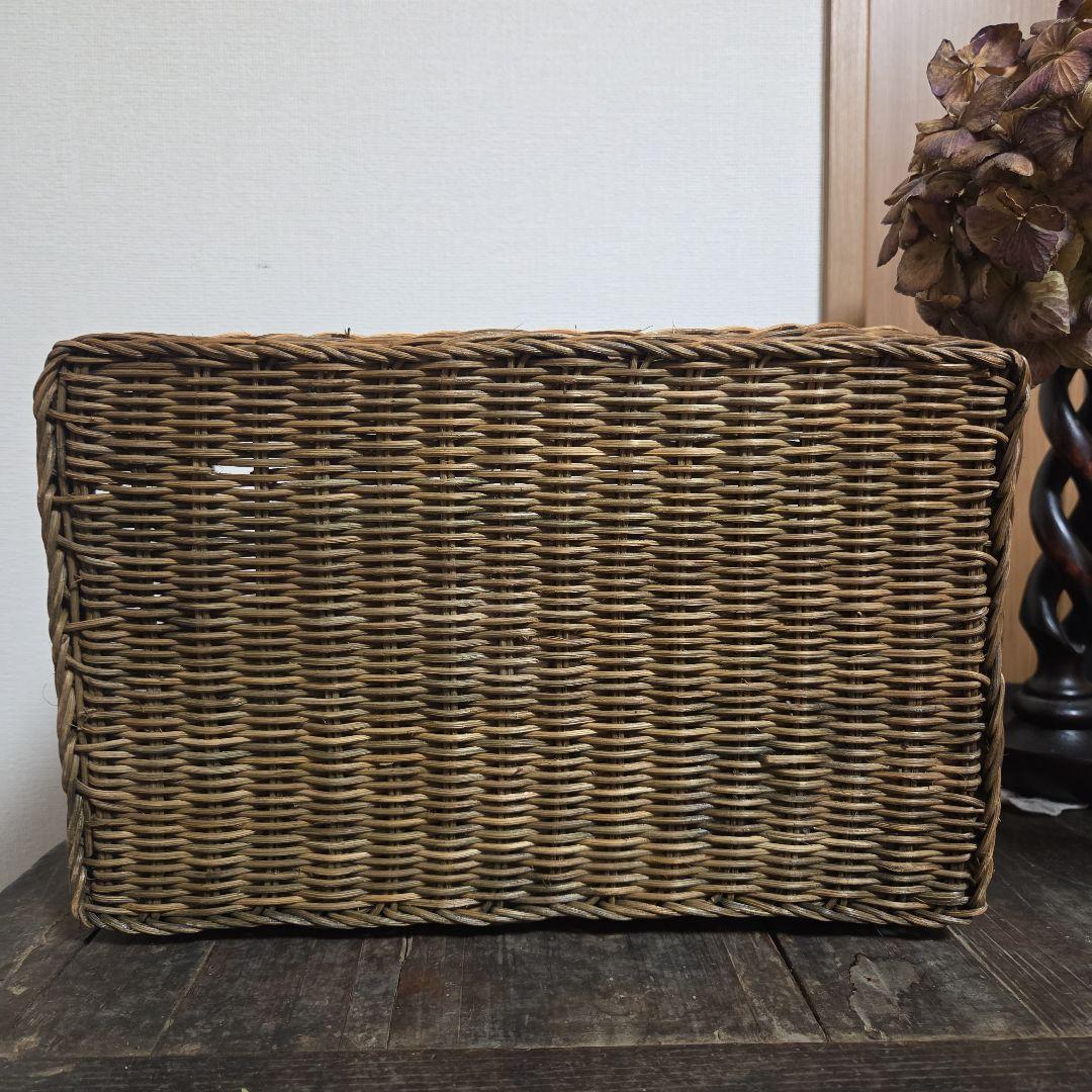 アンティーク　カゴ　パニエ　蓋付きバスケット　かご　籠