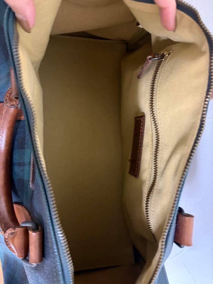 ポロラルフローレン　チェック柄ボストンバッグ