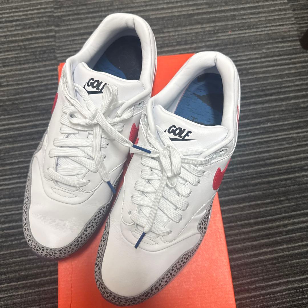 Nike Air Max 1 GOLF シューズ ホワイト/レッド　サファリ