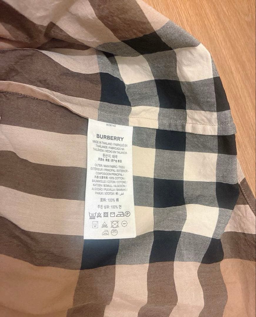 【極美品】現行BURBERRY コットンポプリンオーバーサイズシャツSサイズ