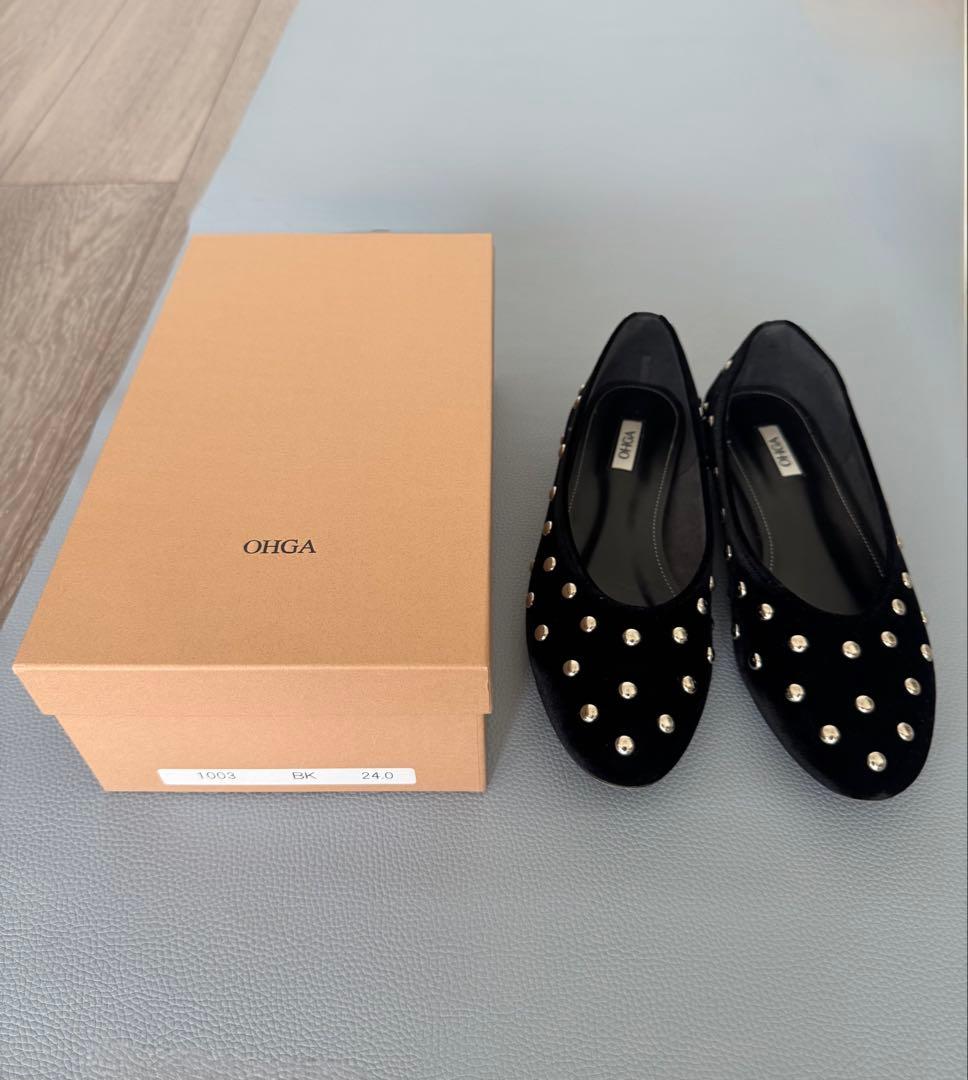 【限定SALE】OHGA オーガ スタッズパンプス ブラック 24cm 箱付き