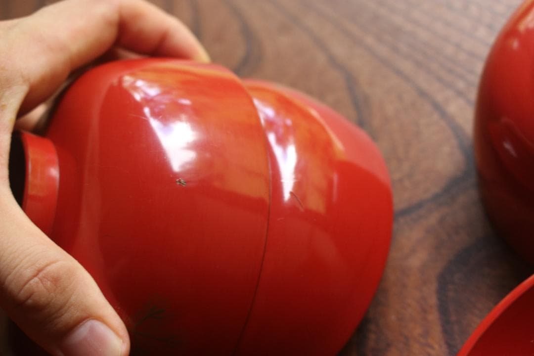 絵柄選択可！時代朱漆に優美な絵替風物蒔絵の映えるお椀8点（検輪島塗蒔絵椀