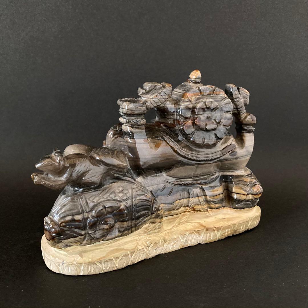 天然石　ガネーシャ　ゼブラジャスパー