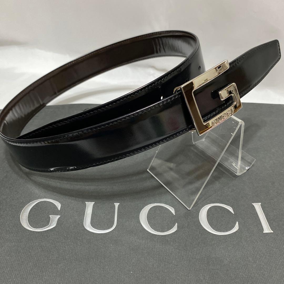 美品　グッチ　GUCCI　ベルト　スクエアGバックル