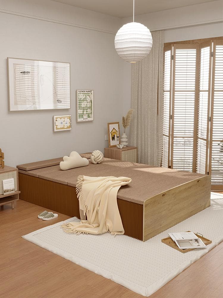 ペーパー折りたたみベッド幅80㎝高さ23㎝組立不要 マットレス付き 一人暮らし