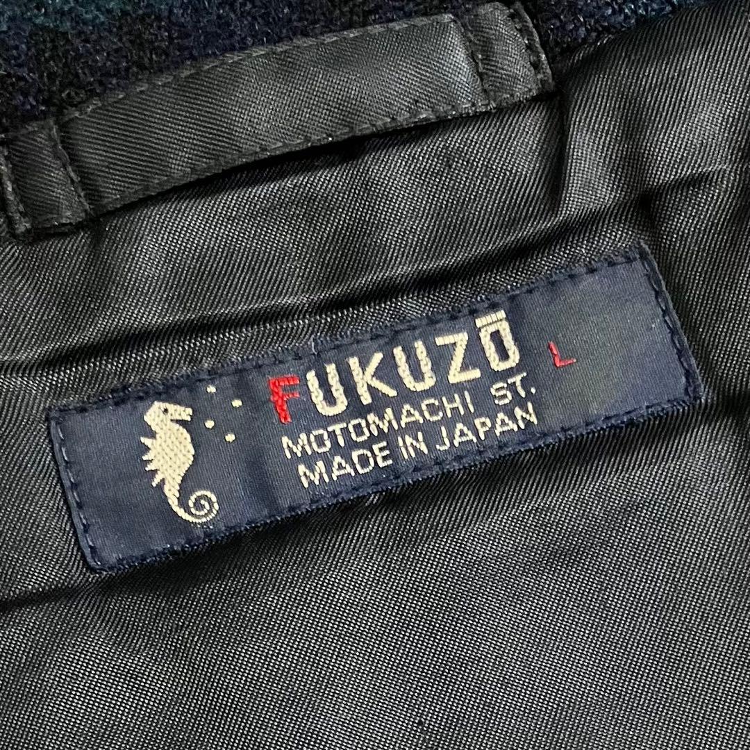FUKUZO フクゾー　カーコート　ウールジャケット　ブラックウォッチ　L
