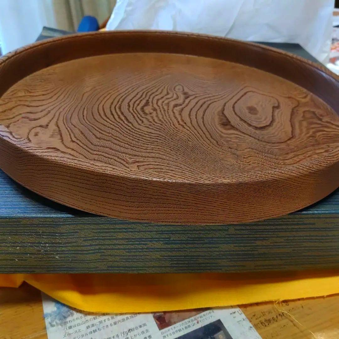 神代欅切立盆、煎茶用、細川毅
