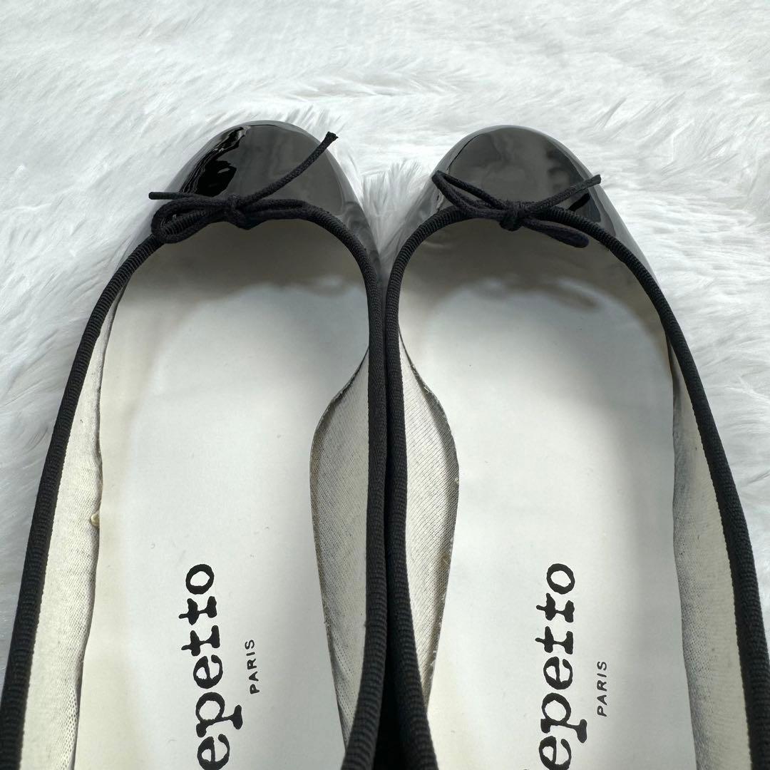 極美品✨ repetto レペット バレエシューズ リボンフラット エナメル 黒