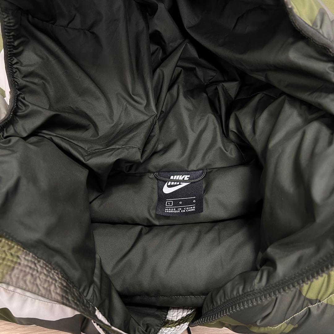 美品 ナイキ 迷彩 カモフラ ダウンジャケット サイズL