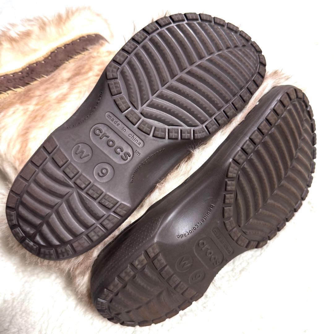 【極美品】クロックス ファーブーツ ロング W9 25cm y2k