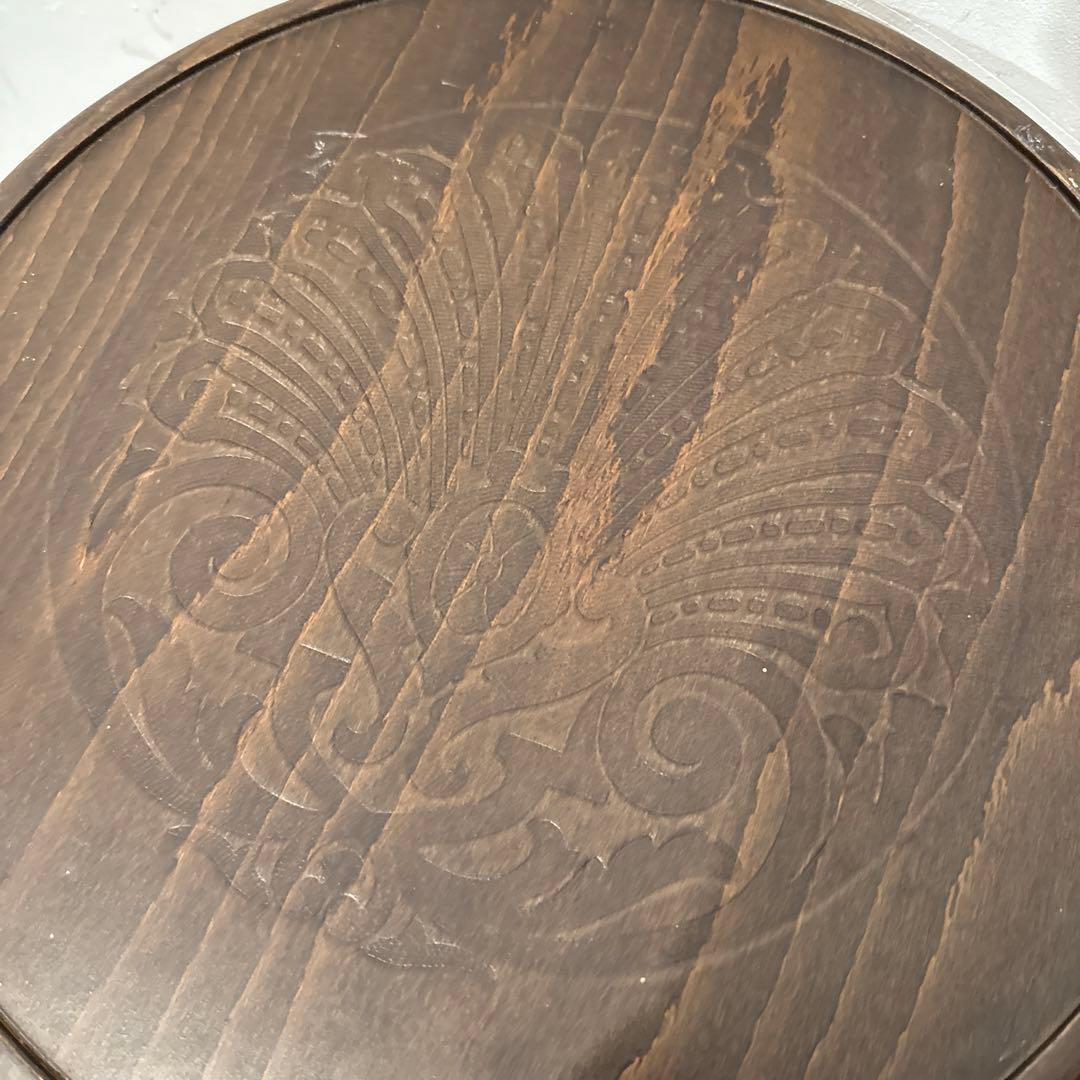 ヴィンテージ　ラウンド　スツール　ハイチェア　座面装飾　1