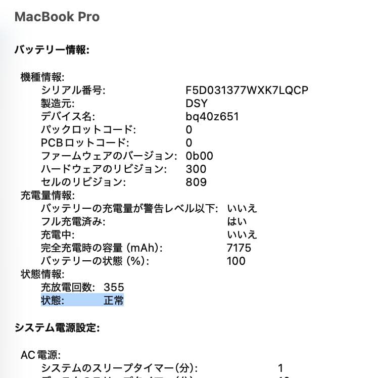 MacBook Pro 16インチ 2019年 i9 16GB 1TB 5500