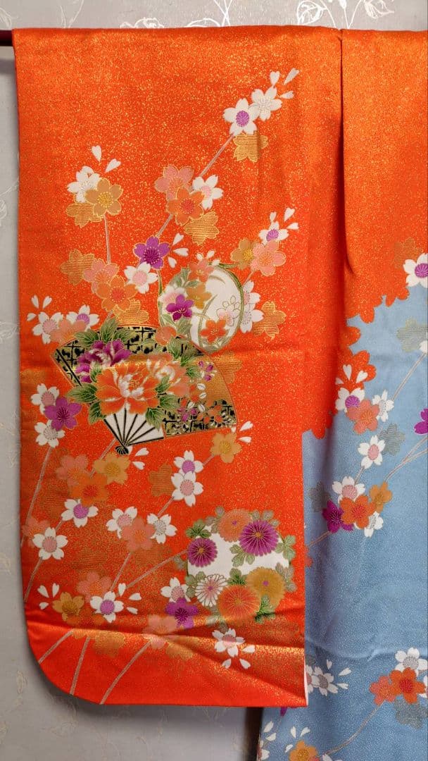 RK553子供着物7歳前後用着丈132センチ裄丈50センチ正絹綺麗美品