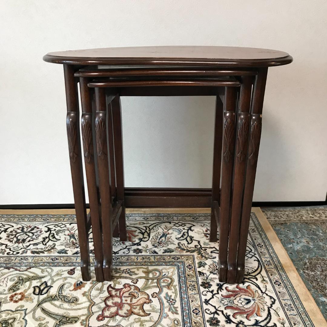 イギリス アンティーク ネストテーブル 3連