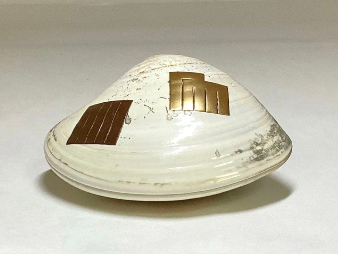 香合 蛤 源氏香 輪島塗 川原秀 木箱入 茶道具 古物品