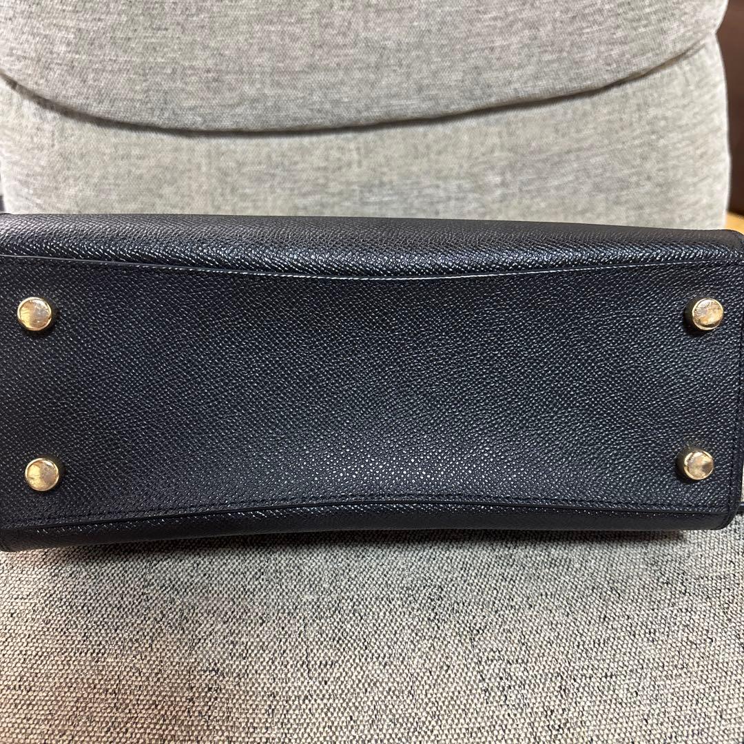 Coach レザー ハンドバッグ ブラック 中型 ショルダー付