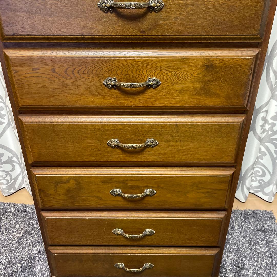 アンティーク　ハイチェスト７段