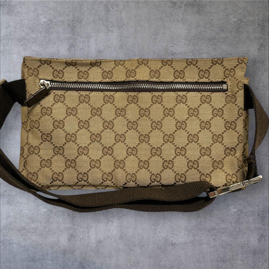 D053/GUCCI グッチ GG キャンバス ボディバッグ ウエストバッグ