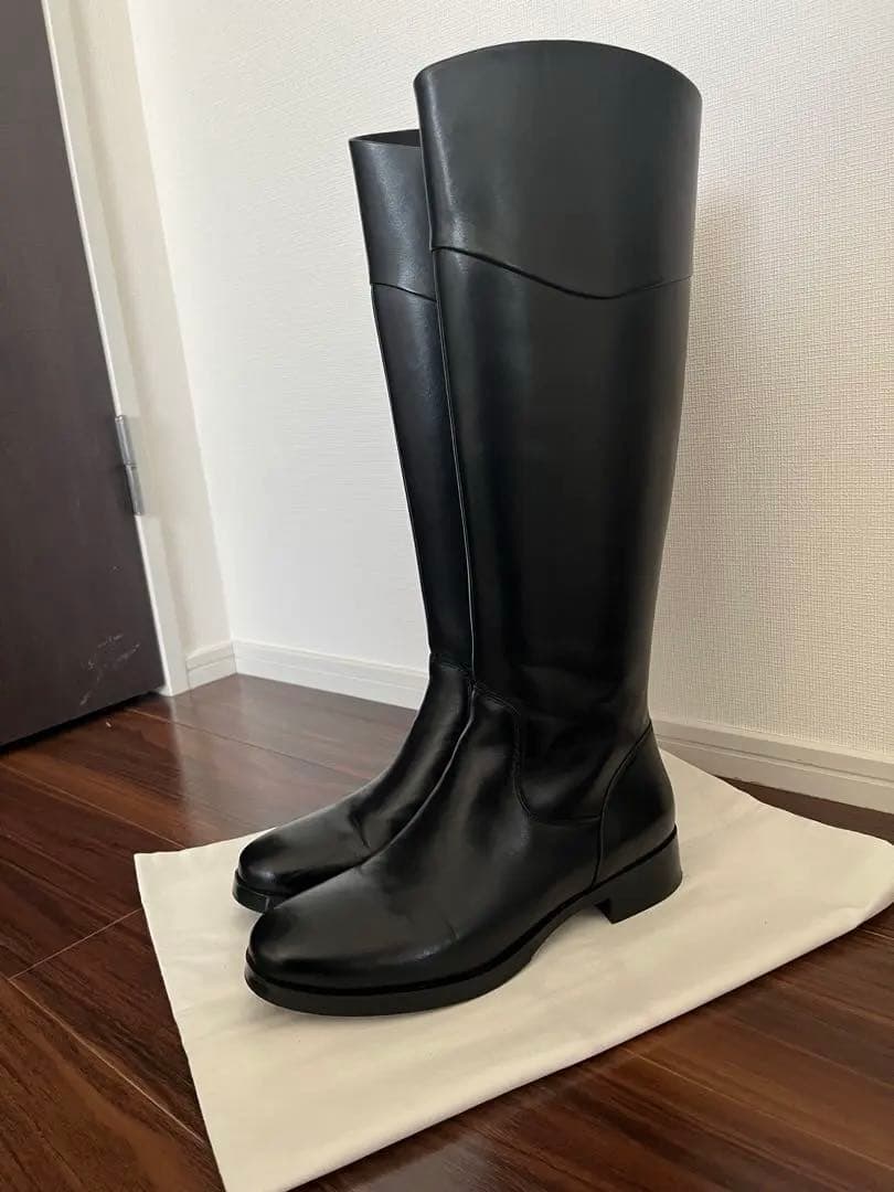 新品⭐︎CUEREN クエルン　本革　BLACK ロングブーツ25.5cm