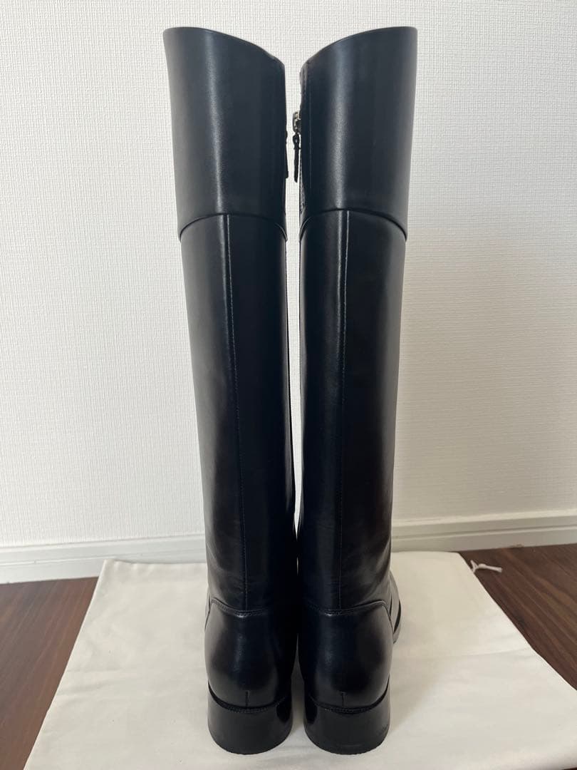 新品⭐︎CUEREN クエルン　本革　BLACK ロングブーツ25.5cm