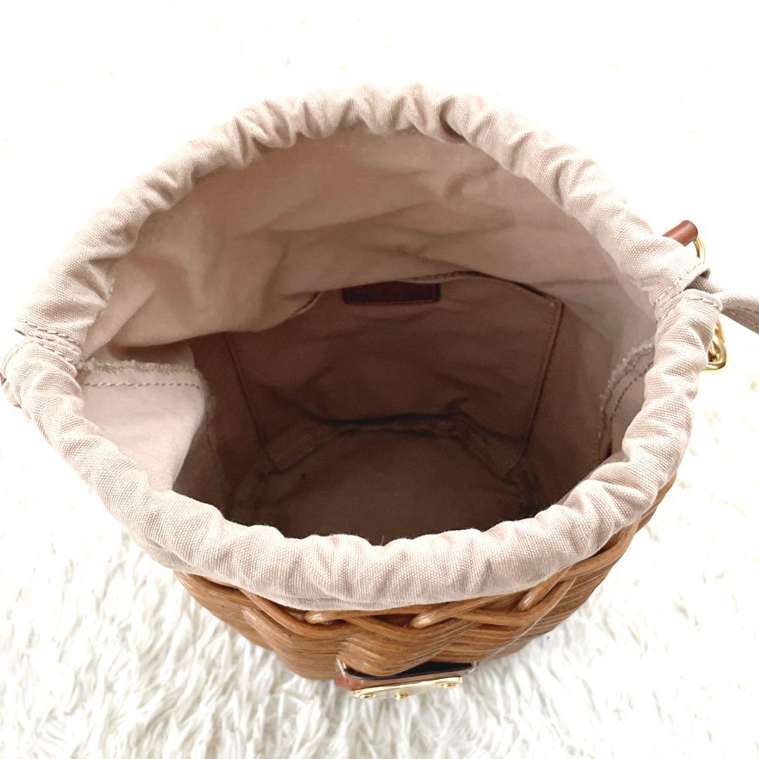 極美品✨ATAO 2WAY かごバッグ ショルダーバッグ ラビットファー付き