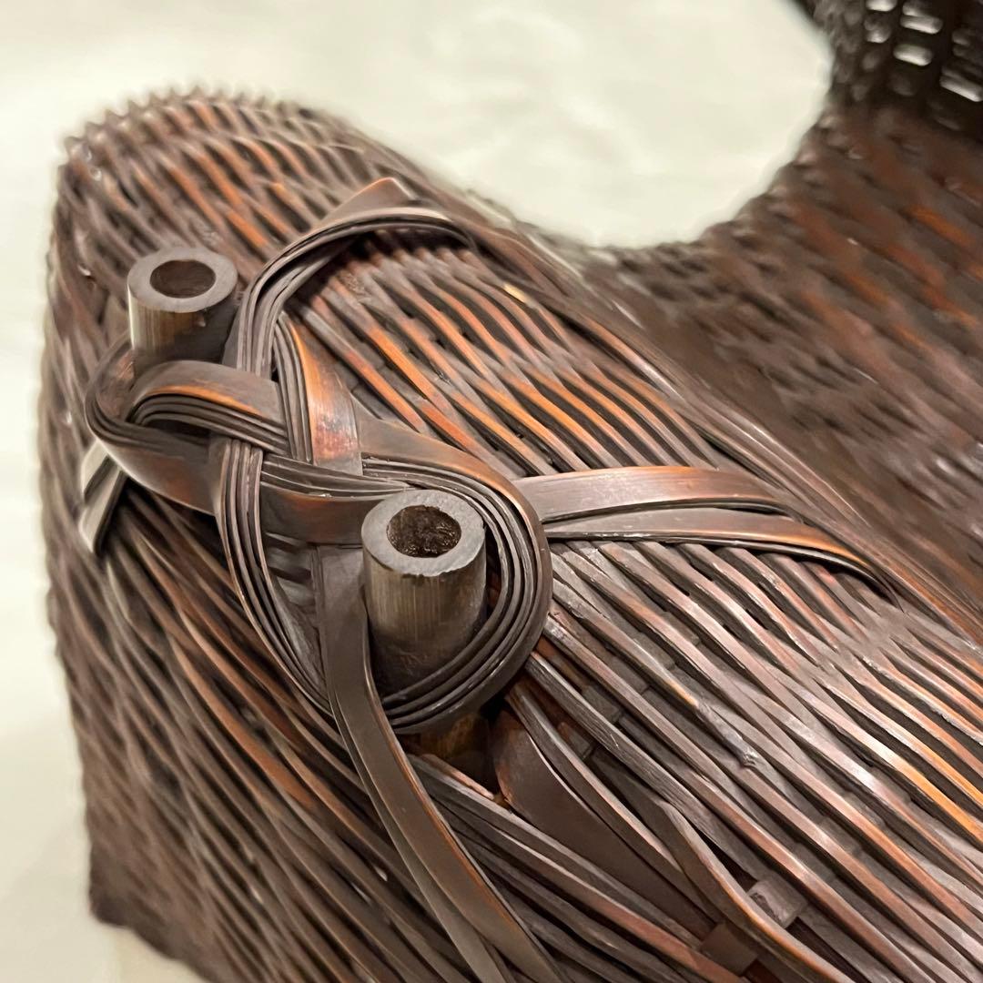 古美術 池坊 生花 牡丹籠 竹籠 唐物 一竜