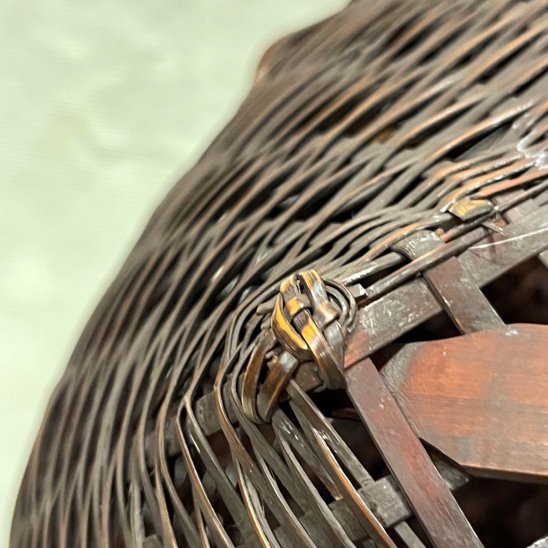 古美術 池坊 生花 牡丹籠 竹籠 唐物 一竜