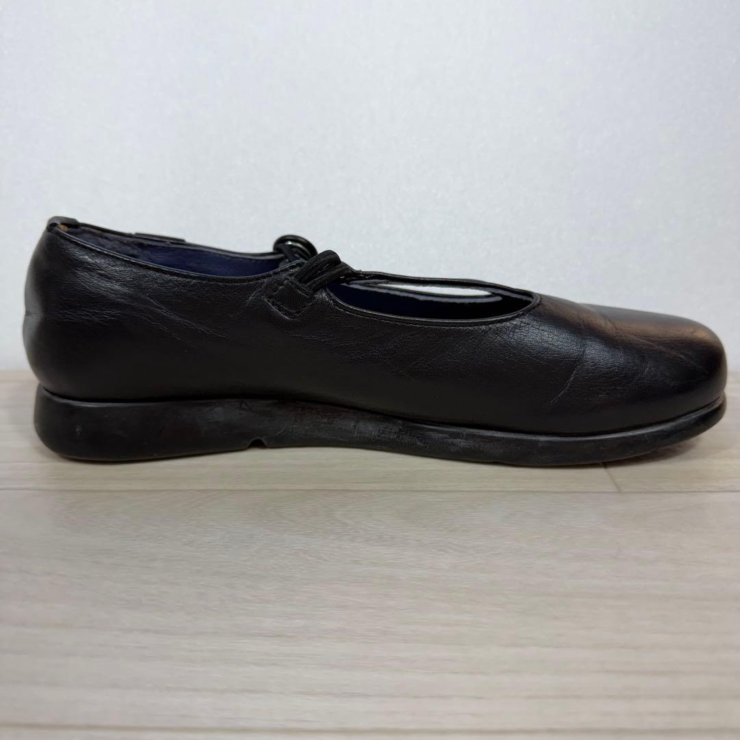 カンペール レザーフラットシューズ Tストラップ ブラック 36 23cm