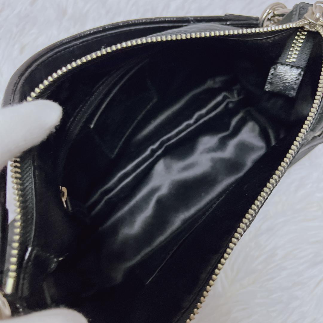 COACH ブラック ショルダーバッグ ポピーシグネチャー 2way チャーム