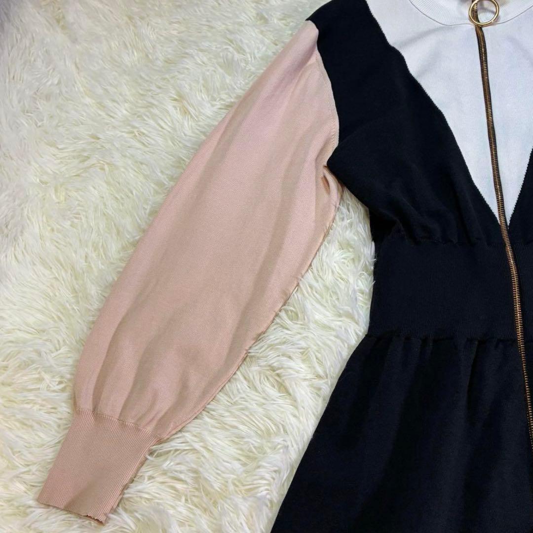 ルイヴィトン　ワンピース　Vロゴ　ロゴパッチ　白　ピンク　ネイビー　　S