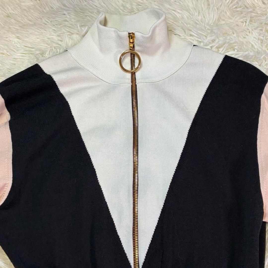 ルイヴィトン　ワンピース　Vロゴ　ロゴパッチ　白　ピンク　ネイビー　　S