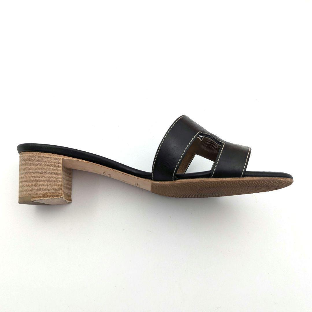 【美品】HERMES エルメス オアジス ミュール サンダル ブラック