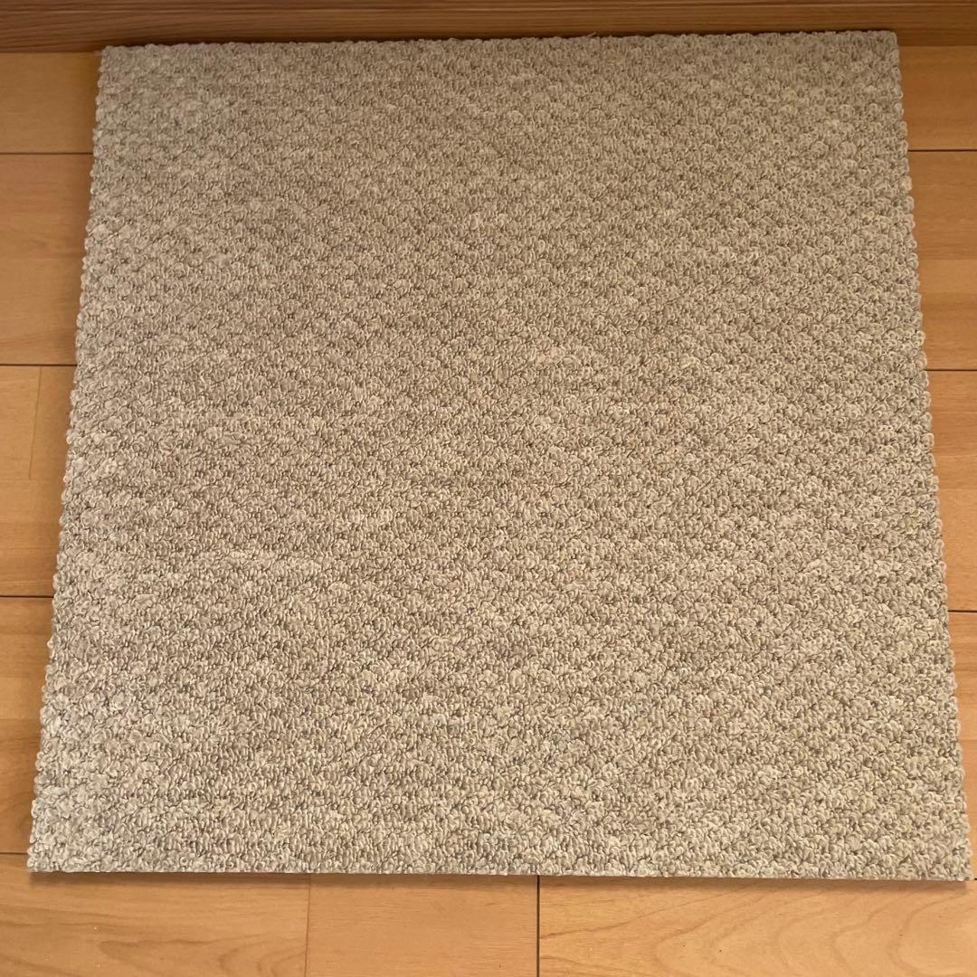 静床ライト 10枚 防音 ラグ タイルカーペット①　シープホワイト