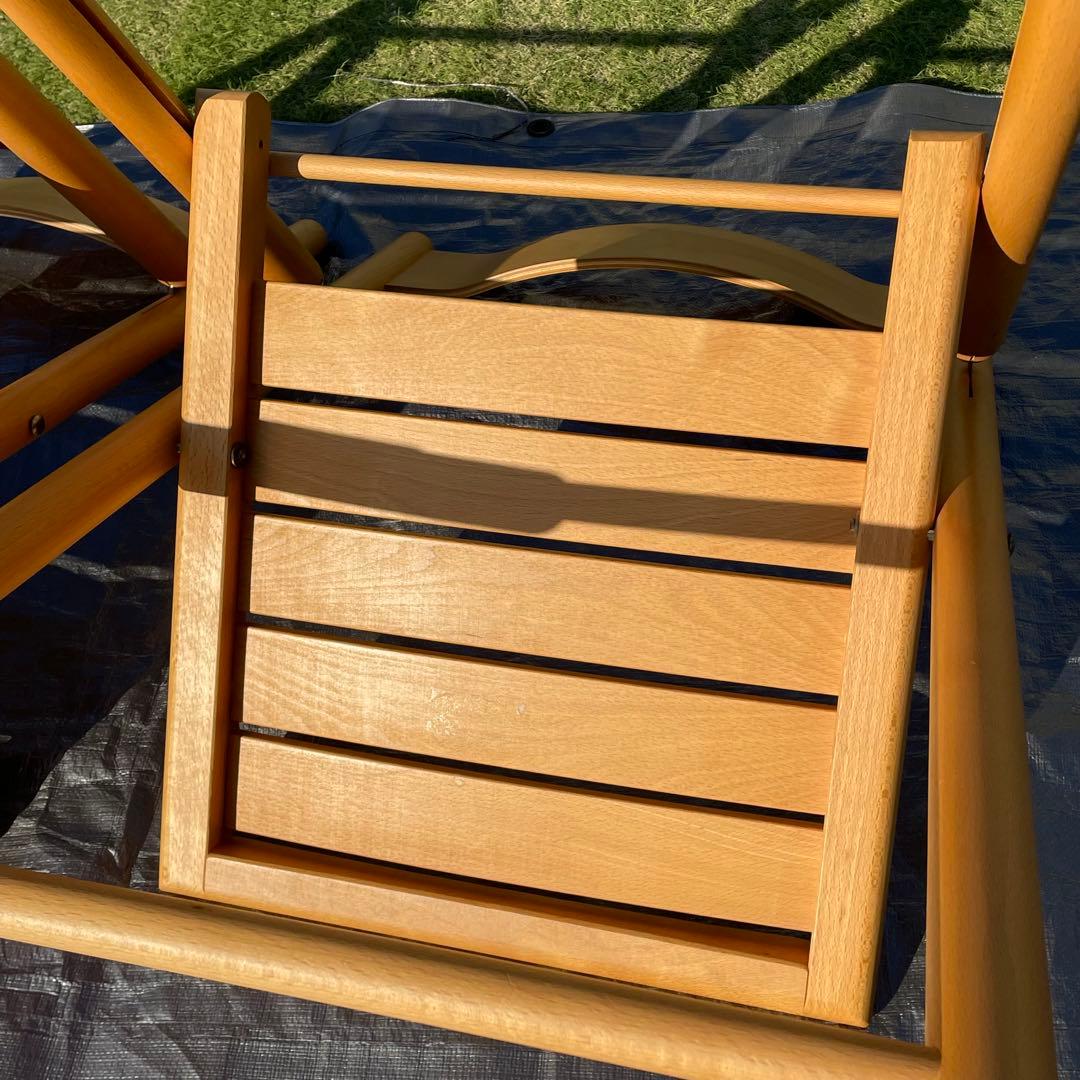 廃盤品 無印良品 木製折りたたみ椅子 フォールディングチェア 2脚