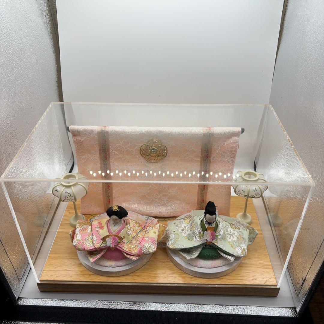 【極美品】2回のみ使用 リュウコドウ 雛人形 きらびな アクリルケース ちりめん