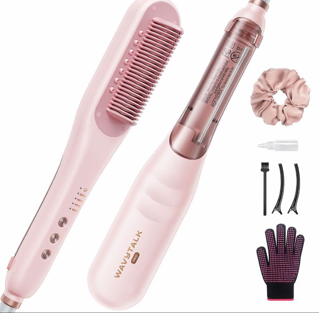 【セール】スチームストレートブラシ、ヘアストレートブラシアイロン、ヘアアイロン