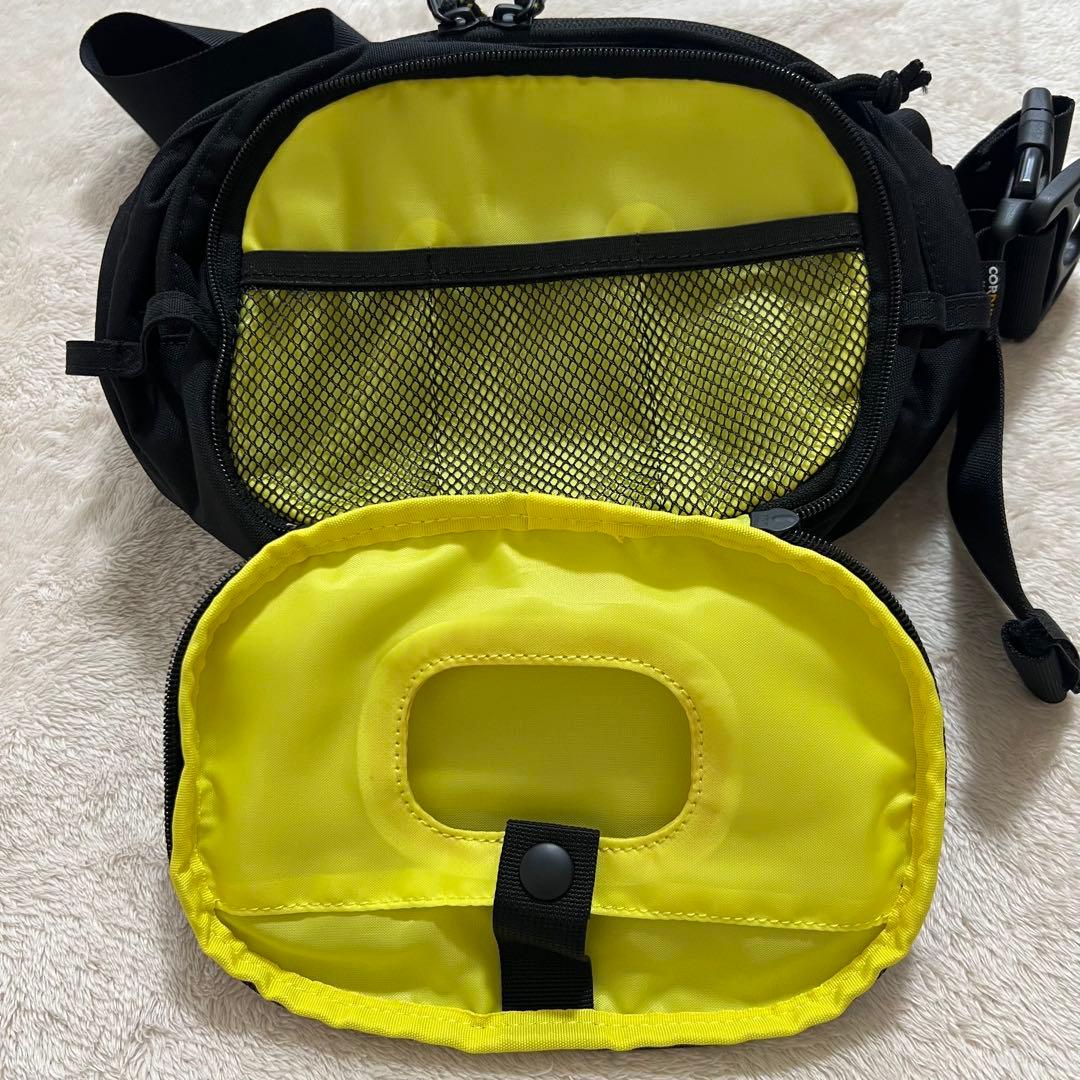 【美品】Hugoo ヒップシート ショルダーシート(ブラック×イエロー)